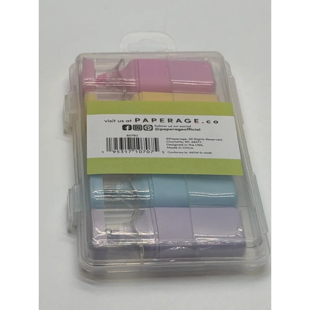 Paperage Recycled Pastel Highlighters 5 Pack Chisel Tip Eco Friendly 80762 NEW